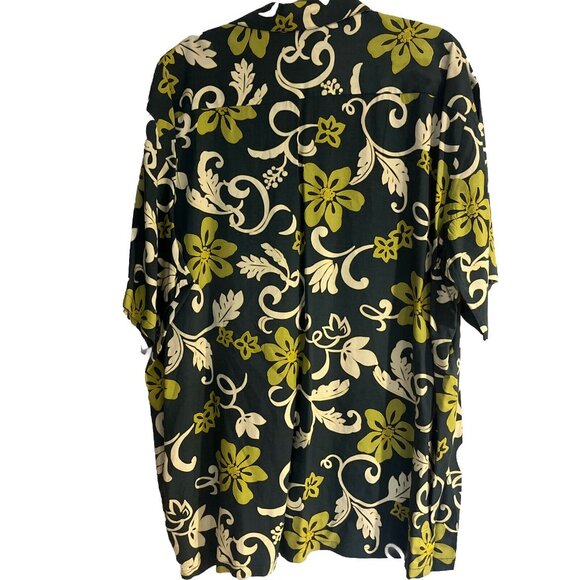 Hilo Hattie Mens Shirt 2XL The Hawaiian Original Tropical Yellow Green Rayon - Picture 5 of 8